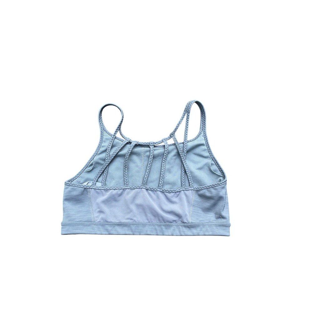 Athleta Sports Bra Womens Size‎ M Gray Strappy Crisscross Back Athletic Yoga Gym